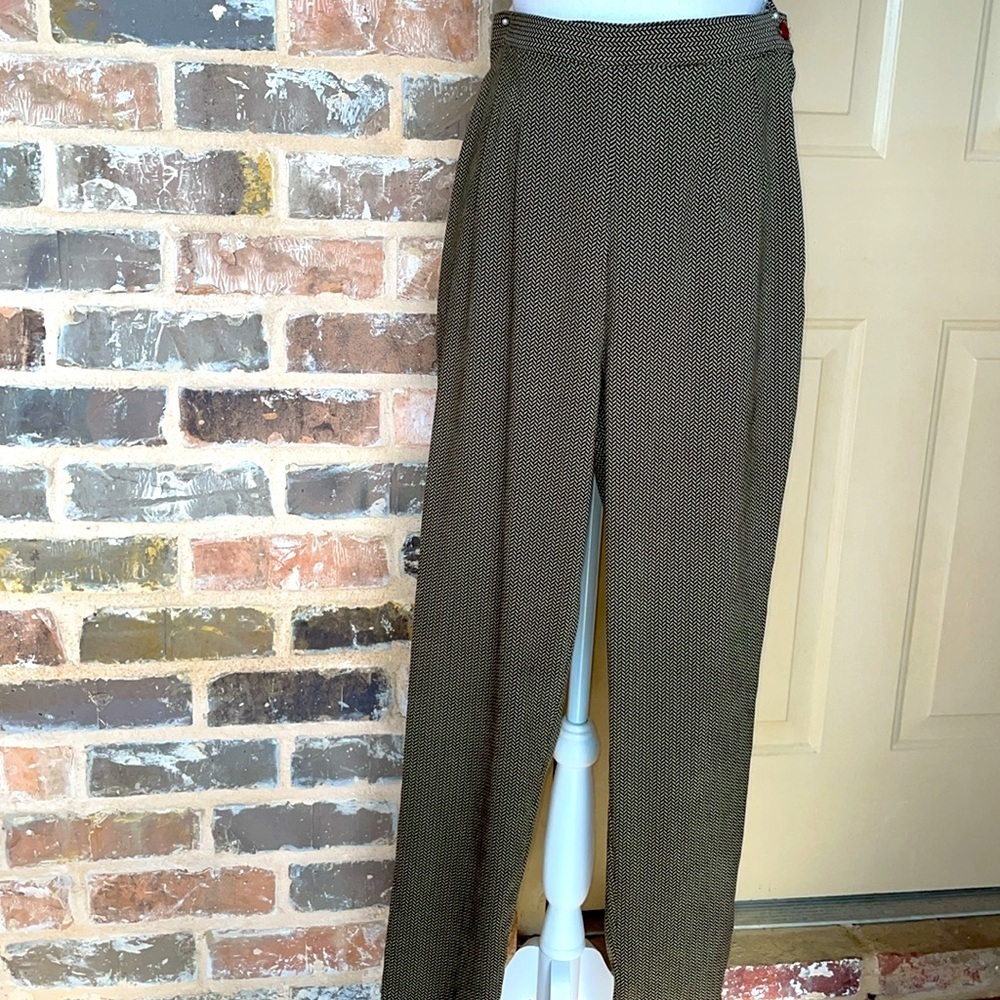 Vintage Studio Olive and Brown Chevron Pants Size 10